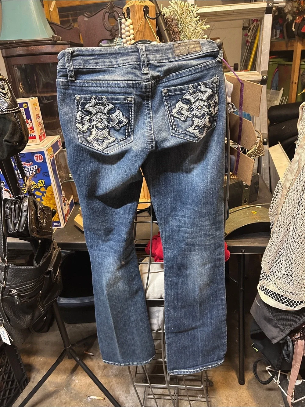 ZCO Women’s Straight Leg Embroidered Pocket Jeans - Blue